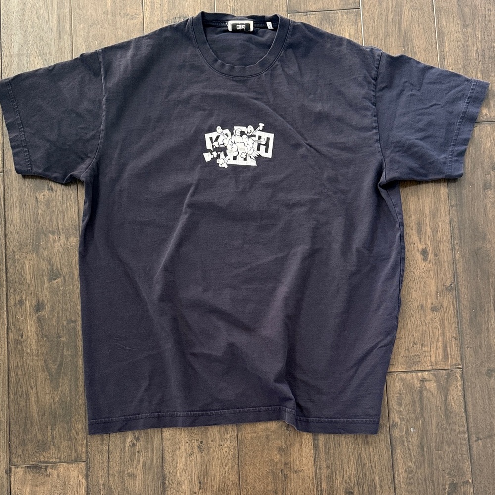 Kith Graphic Logo T-Shirt Large Navy Cotton